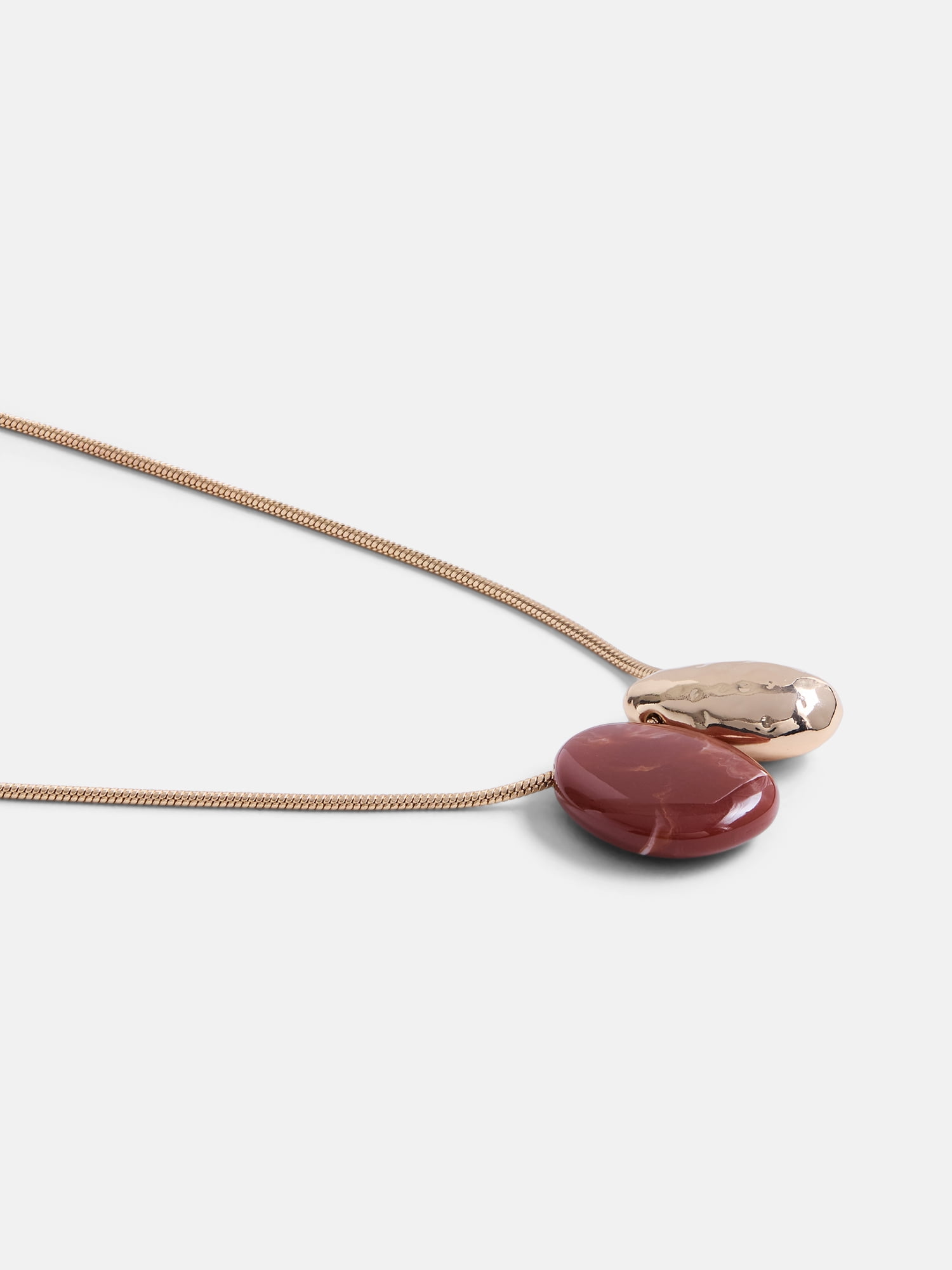 Scenario Women's Gold-Tone Necklace with Resin Teardrop