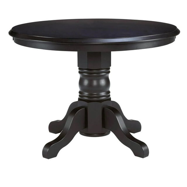 Bowery Hill Round Pedestal Dining Table in Black