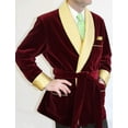 thumbnail image 3 of The Fam Studio Men's Vintage Maroon Velvet Smoking Jacket, 2-Pack, 3 of 5