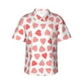 thumbnail image 2 of Xecao Pink Hearts1 print Hawaiian shirt - a stylish short-sleeve button-down for men, perfect for casual beach and tropical outings., 2 of 9