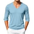 thumbnail image 3 of Vmvidoty 2026 Mens Long Sleeve V Neck Mesh Shirts Lightweight Tees Casual Basic Workout T Shirts Sky Blue 3XL, 3 of 10