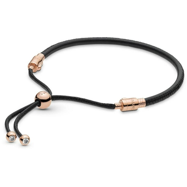 PANDORA PANDORA Moments Sliding Leather Bracelet Black Walmart