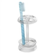 iDesign Franklin Plastic Toothbrush Holder Stand for Bathroom Vanity Countertops, Clear