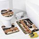 thumbnail image 4 of Orgullo y prejuicio-theme 4-Piece Shower Curtain Set with Rugs, Waterproof Bathroom Decor Set Includes Bath Mat, U-Shaped Rug, Toilet Lid Cover and Curtain with Hooks, 4 of 6
