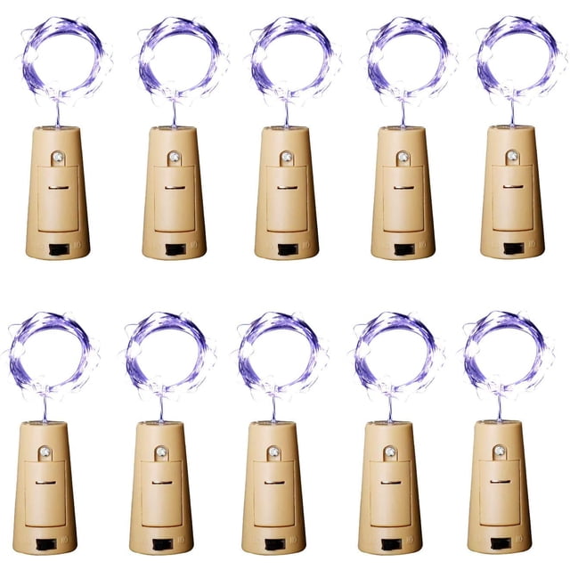 Luces para botellas de vino Aluan paquete de 10 unidades 12 LED corcho