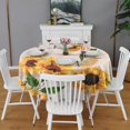 thumbnail image 2 of Newspaper Text Sunflower Pattern Round Tablecloth 60"x60",Wrinkle Wipeable Table Cloth for Kitchen Dining Room Picnic Patio Party, 2 of 6