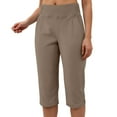 thumbnail image 6 of GEWSEY Dressy Capri Pants for Women Stretch High Waisted Crop Work Pants Summer Casual Capris Slacks Yoga Trousers Dress Pant (Coffee, S), 6 of 9