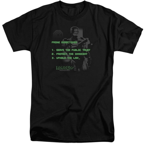Robocop Prime Directives Adult Tall T-Shirt Black