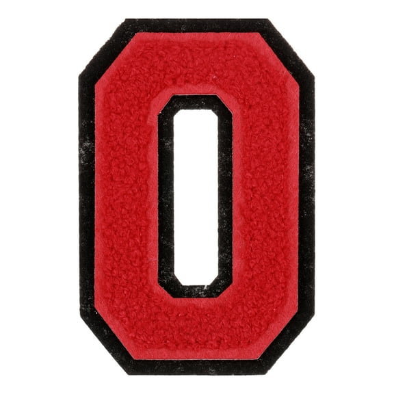 Chenille Letter Patches, 4" Alphabet O Iron on Patches for Repairing Clothing Jeans Shoes Hats DIY (Red)