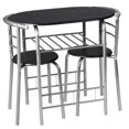 thumbnail image 5 of Topbuy 3 PCS Kitchen Dining Set Compact Bistro Pub 2 Chairs & Table Silver&Black, 5 of 7