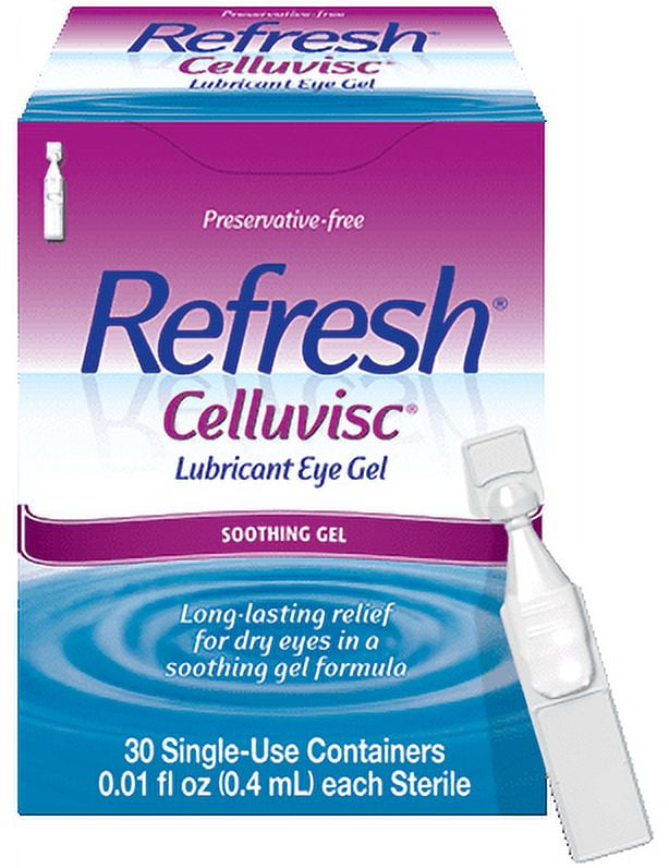 Refresh Celluvisc Lubricant Eye Gel, 30 Single Use Sterile Containers, 1 Pack, 6 Pack