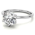 thumbnail image 4 of Solitaire Brilliance 2CT Round Brilliant Lab Grown Diamond Solitaire Engagement 6 Prong Ring 14K White Gold, Ring Size 10, 4 of 5