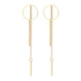 thumbnail image 2 of Eosunjian 1 Pair Women Hanging Earrings Hollow Chain Tassel Hoop Ear Decoration Jewelry Prom Party Earrings Commute Long Dangle Earrings Golden, 2 of 13