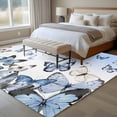 thumbnail image 4 of Large Area Rugs for Living Room Bedroom, Blue Butterflies 5'x8' Rug Washable Carpet Runner Indoor Outdoor, Elegant Pastoral Watercolor Non Slip Floor Mats Rug for Kitchen, Bathroom, 4 of 8