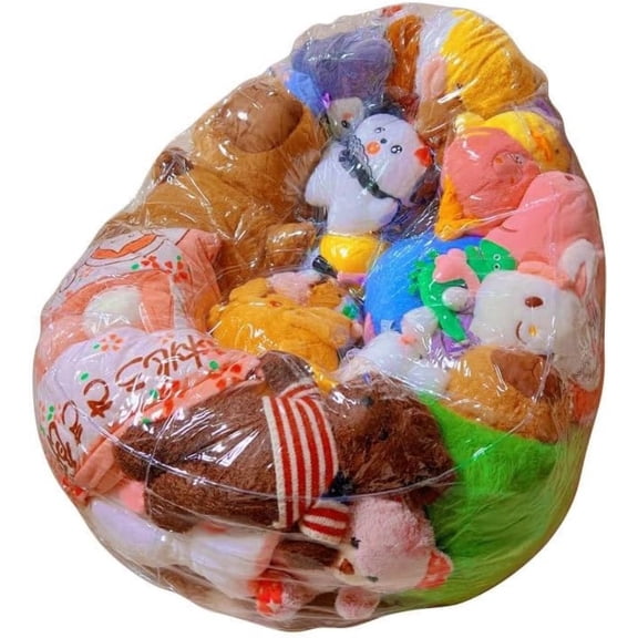 NTYNTY Clear Stuffed Animal Storage Bean Bag Chair Cover for Kids,Extra Large Beanbag Chair Cover with Zipper,PVC Bean Bag Chair Plush Toys Storage & Organizing, 31.5*27.56in