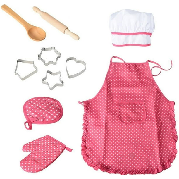 Juguetes Para Niño Ropa para hornear para niños, delantal, juego de utensilios de cocina, 11 piezas en caja, regalo de Navidad para niños y niñas. Juguetes Para Bebe 1 Año