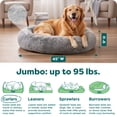 thumbnail image 4 of FurHaven 45" Calming Donut Dog Bed for Large Dogs, Round Plush Donut with Soft Filling for Snuggling Comfort, Removable Washable Cover, Jumbo XL, Shaggy Faux Fur, Mist Gray, 4 of 10