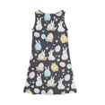 thumbnail image 5 of LTTVQM Girls Easter Dress 2026 Egg Bunny Graphic Cute Sleeveless Sundress Comfortable Crew Neck Midi Dress Lightweight A-Line Dresses Dark Gray 5-6 Years, 5 of 6