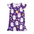 thumbnail image 7 of NIEWTR Halloween for Girls Flutter Sleeve Nightgown Summer Casual Cartoon Print Dress, 7 of 7