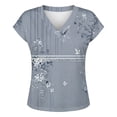 thumbnail image 3 of Active Tops Women Graphic Print Crewneck Tee for Everyday Wear with Comfortable Fit and Stylish Floral Pattern Top for Women Gray XXL, 3 of 3