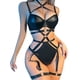 thumbnail image 1 of NECHOLOGY Ropa Interior Mujer Adulto Lencería De Princesa Lencería para mujer de una pieza con broches de presión, body de encaje en contraste, mini babydoll Negro Mediano, 1 of 7