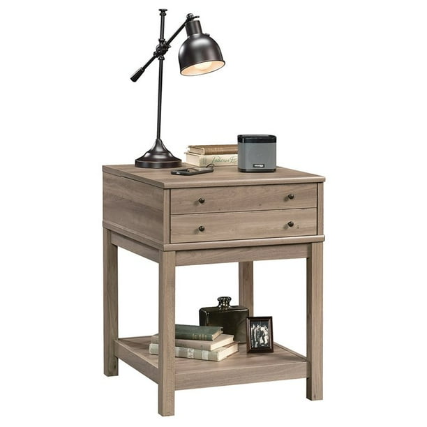 Sauder Barrister Smart Center End Table, Salt Oak Finish