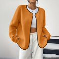thumbnail image 2 of Fengqque Women's Fashionable and Comfortable Long Sleeve Round Neck Loose Cardigan Soft Jacket Orange L(L), 2 of 2