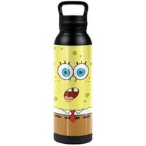 Spongebob Official Surprise Face 24 oz Insulated Canteen Water Bottle, Leak Resistant, Vacuum Insulated Stainless Steel with Loop Cap