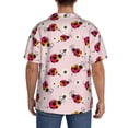 thumbnail image 3 of Gukieu Ladybugs And Flower Print Men's Short-sleeved Shirts, Button-down Pocket Shirts, T-shirts, Beach Vacation Travel Summer Clothing-XX-Large, 3 of 5