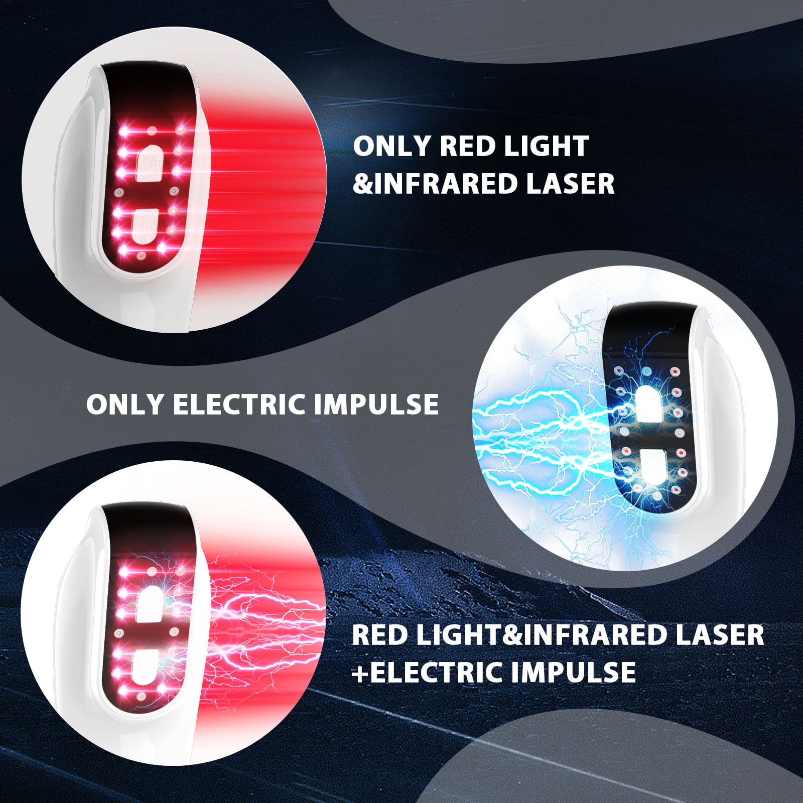 4X808Nm+12X650Nm Red Light Is Designed for Home Use, 2 in 1 Design,Handheld, With Fixing Strap, for Body and Limbs