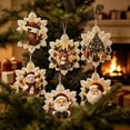 thumbnail image 4 of 6 Pcs Christmas Wooden Diamond Painting Ornament Kit,Round DIY Diamond Art Hanging Pendant Set with Pattern,Handmade Craft Supplies for Christmas Tree Decor,Holiday Family J, 4 of 5