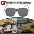 thumbnail image 3 of 1 Set Motorcycle Riding Goggles Anti-glare Tri-Acetyl Cellulos PC UV400 Cycling Sunglasses Black Lens Bright Gray Gray Frame, 3 of 6