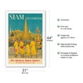 thumbnail image 2 of Siam (Thailand) by Clipper - Pan American World Airways - Vintage Airline Travel Poster by Charles Baskerville c.1950s - Fine Art Rolled Canvas Print 27in x 40in, 2 of 4