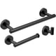 thumbnail image 1 of Accesorios de baño en negro mate, portarrollos de papel higiénico, toallero de pared y gancho, 3 piezas, 1 of 5