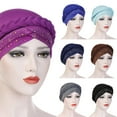 thumbnail image 2 of Muslim Women Turban Hat Shiny Rhinestone Long Braid Chemo Cap Bandana Headwrap, 2 of 10