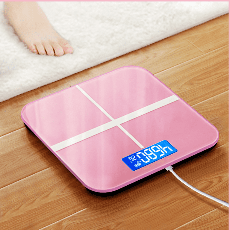 Oversized Scale for Body Weight 550lbs, Battery-Free Extra Wide Digital Bathroom Scale, Weight Scale Mirror Black, Barbie Pink, Safe for Pre-Mom