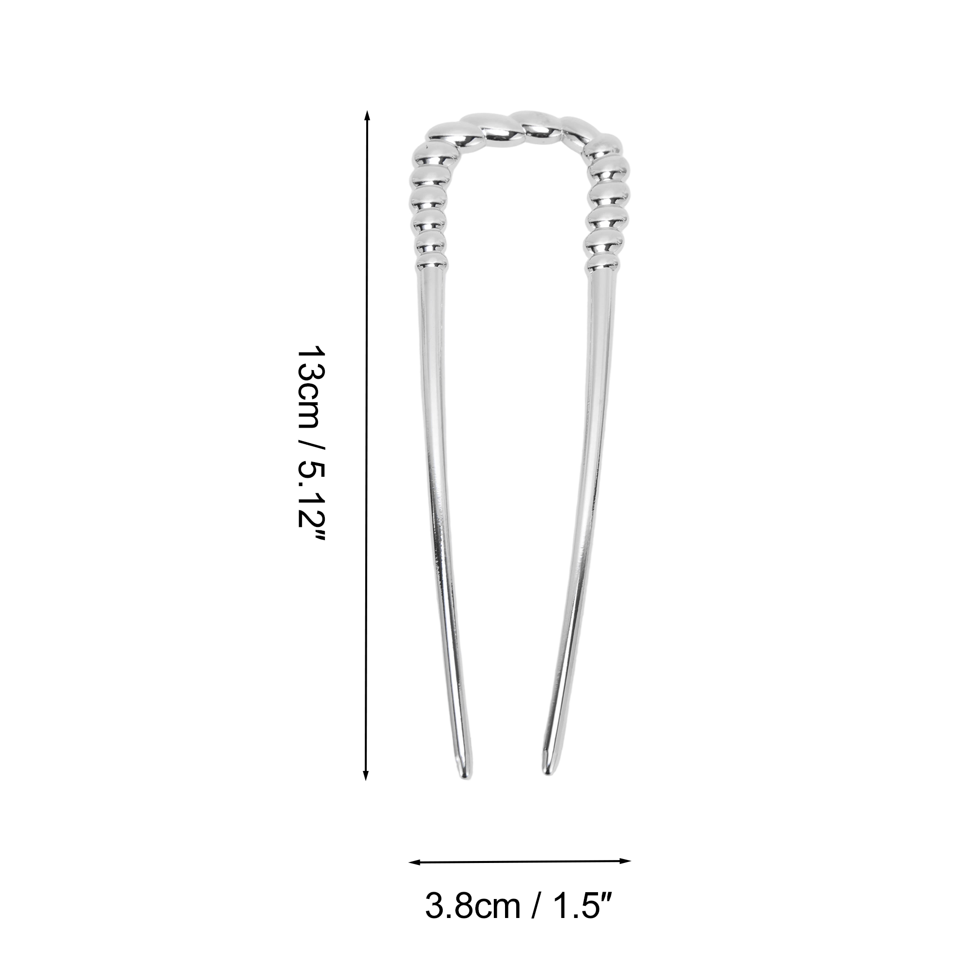 Unique Bargains U-shaped Twisted Hair Pin for Women 1 Pc Silver Tone