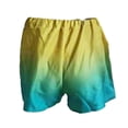 thumbnail image 4 of Baberdicy Wide Leg Pants 2023 European and American Gradient Color Pocket Wide Leg Shorts Women's Casual Pants Lounge Shorts, D-Blue, Size: S, 4 of 7