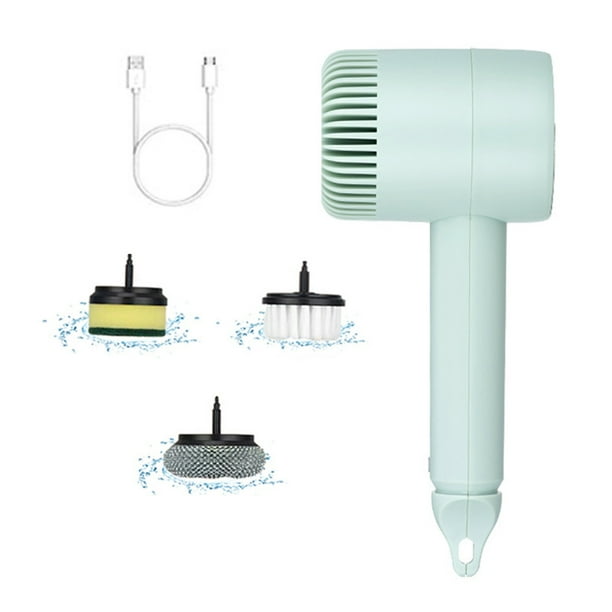 Pisexur Batería de cocina Cepillos multifunción para lavadora, cabezal giratorio reemplazable, potente cepillo de limpieza para baño, cocina, plato de ducha y suelo. para la cocina del hogar