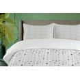 thumbnail image 4 of Ambesonne Muted Colors Duvet Cover Sets, Greyscale Lines Dots, 2-King, Grey and Coconut, 4 of 7