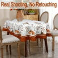 thumbnail image 2 of Fall Tablecloth Oval 60x120 Inch, Autumn Pumpkin Floral Thanksgiving Harvest Table Cloth Cover for Party Picnic Dinner Decor, 2 of 6