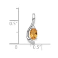 thumbnail image 3 of Auriga Fine Jewelry 14K White Gold 0.41 Cttw Citrine and Diamond Accent Fancy Pendant for Women (L-17mm, W-6mm), 3 of 5