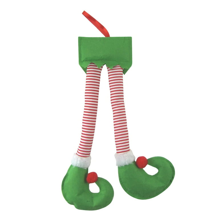 Funny Santa Claus Elf Legs 2pc Set Christmas Car Truck Home Hanging Xmas Decor