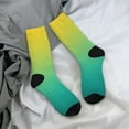 thumbnail image 5 of Vsdgher Teal To Yellow Gradient Crew Socks for Men & Women, Breathable Casual Athletic Ankle Socks, 5 of 6