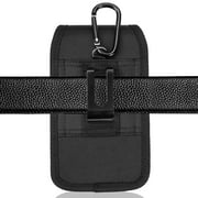 LUXMO Universal Pouch Holster for iPhone 8 7 Plus, Vertical Belt Clip & Loop Carrying Case for iPhone Xs Max/XR (Fit iPhone with Thin Hard Case) - Built-in 2 Card Slots - Removable Metal Hook