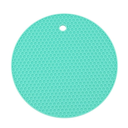 

Round Coaster Non-slip Silicone Cushion Pot Pan Mat Heat Resistant Mat Pad Kitchen Accessories (Bluish Green)