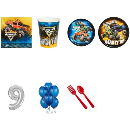 Monster Jam Party Supplies Party Pack For 16 With Silver 9