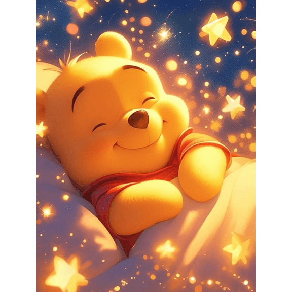 Pooh Bear Diamond Painting Kits for Beginners,5D Diamond Painting for Adults,Cartoon Diamond Painting, Diamond Art ,Size 12x16inch