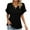 Black-09, variant on Mittory Women's Short Sleeve T Shirts V Neck Decorative Button Shirts Ribbed Basic Henley Fit Summer Tops