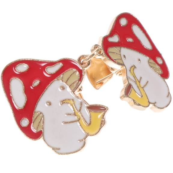 KAKOWELY Cute Mushroom Brooch Pin Red Alloy 1Pack 0.6X1.2X2.1In